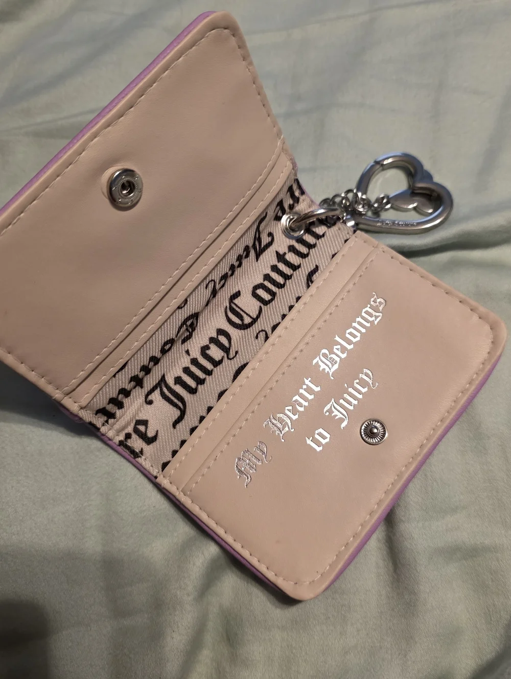 Juicy Couture Wing It Card Key/holder Case Key Fob - Violet Tulle